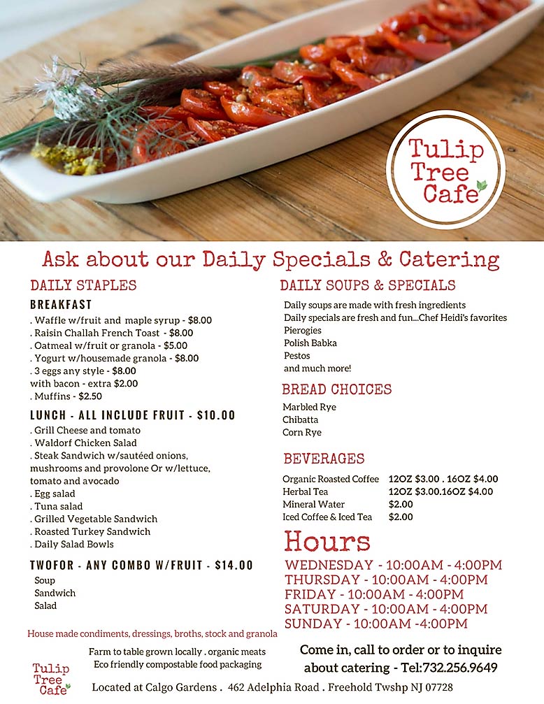 Our Menu — Tulip Tree Cafe